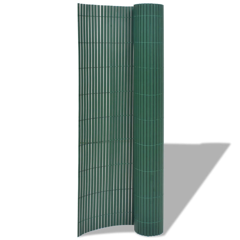 Double-Sided Garden Fence PVC 90x500 cm Green