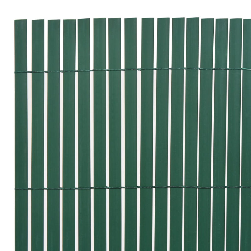 Double-Sided Garden Fence PVC 90x500 cm Green