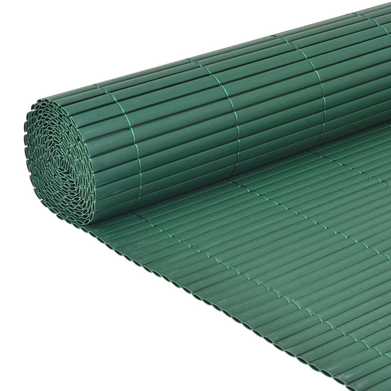 Double-Sided Garden Fence PVC 90x500 cm Green