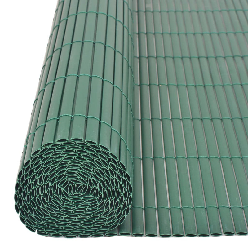 Double-Sided Garden Fence PVC 90x500 cm Green