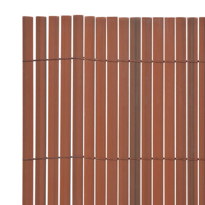 Double-Sided Garden Fence PVC 90x500 cm Brown