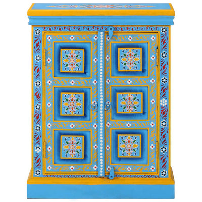 Sideboard Solid Mango Wood Turquoise Hand Painted