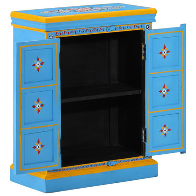 Sideboard Solid Mango Wood Turquoise Hand Painted