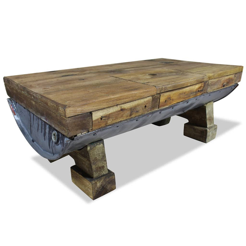 Coffee Table Mixed Recycled Wood 90x50x35 cm