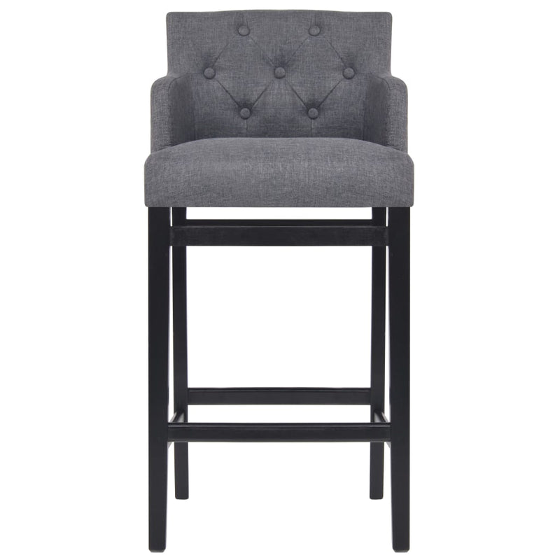 Bar Stools 2 pcs Dark Grey Fabric