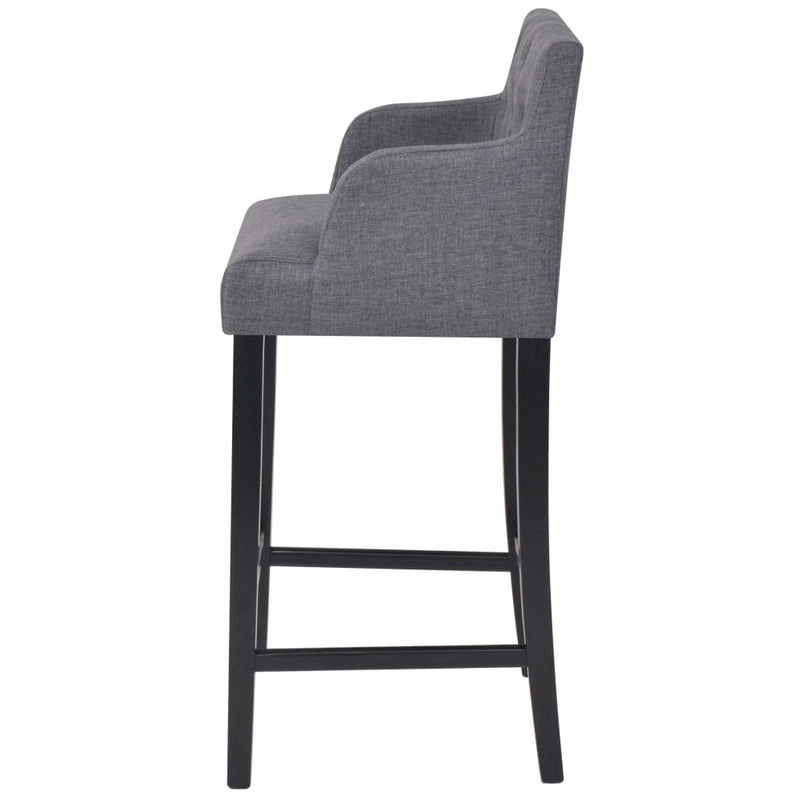 Bar Stools 2 pcs Dark Grey Fabric