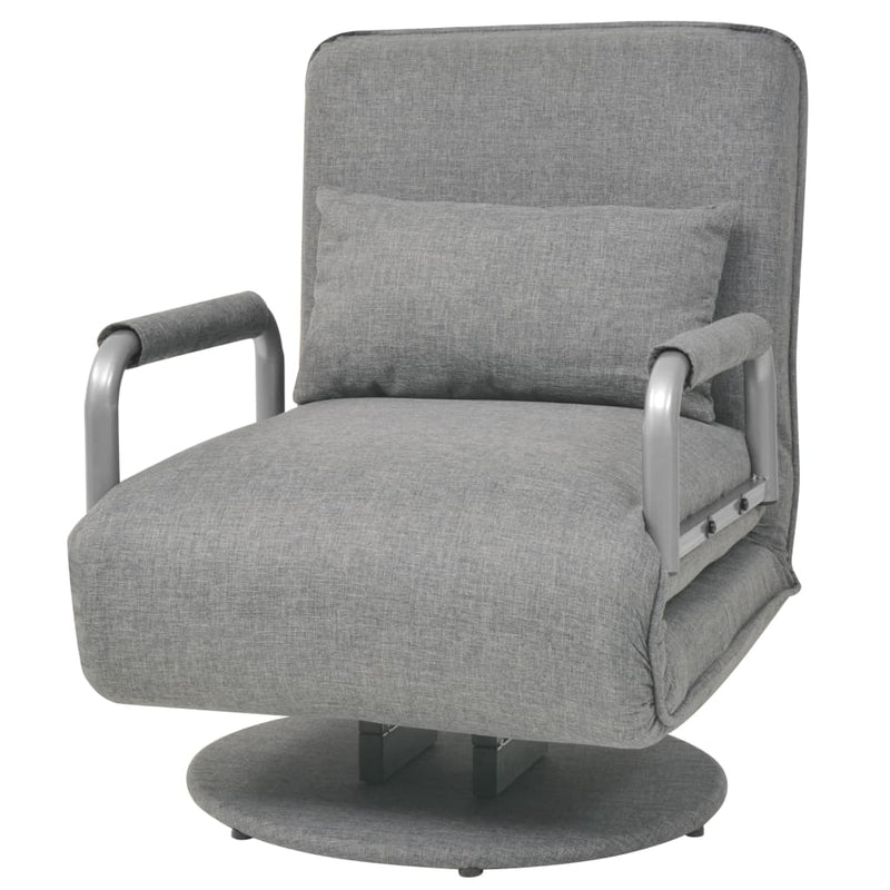 Swivel Chair and Sofa Bed Light Grey Fabric