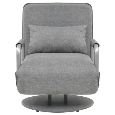 Swivel Chair and Sofa Bed Light Grey Fabric