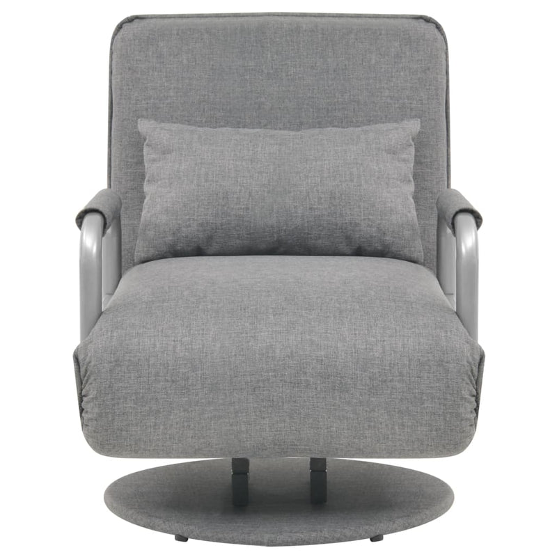 Swivel Chair and Sofa Bed Light Grey Fabric