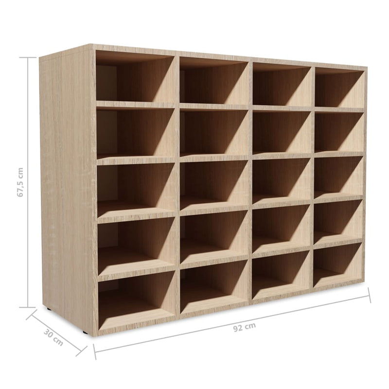 Shoe Rack Engineered Wood 92x30x67.5 cm Oak