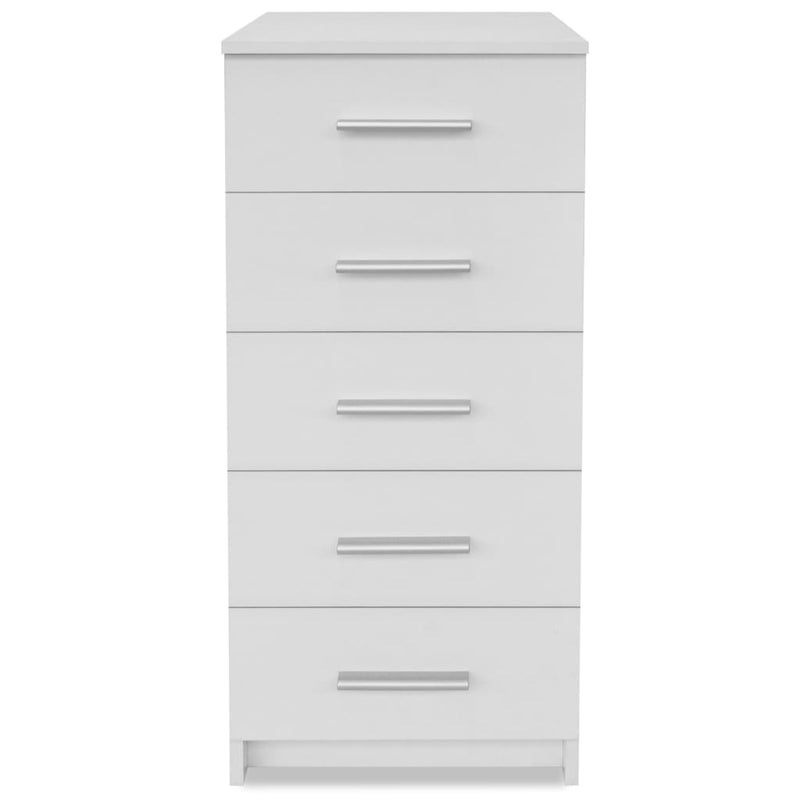 Tall Chest of Drawers Engineered Wood 41x35x106 cm White