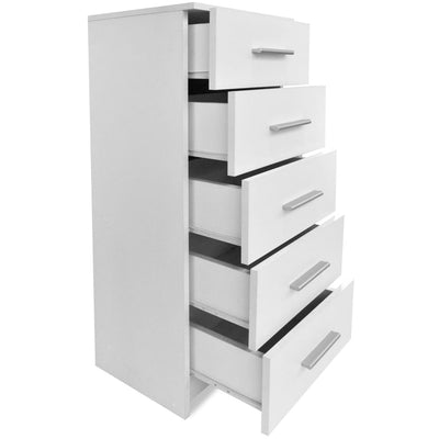 Tall Chest of Drawers Engineered Wood 41x35x106 cm White