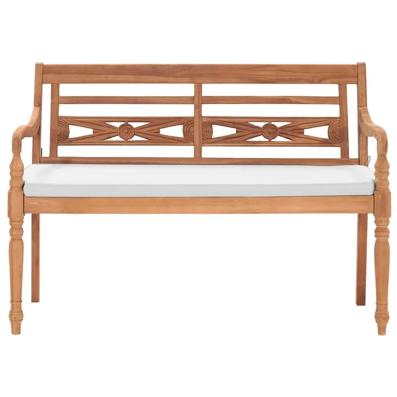 Batavia Bench with Cushions 120 cm Teak