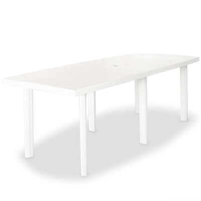 Garden Table White 210x96x72 cm Plastic