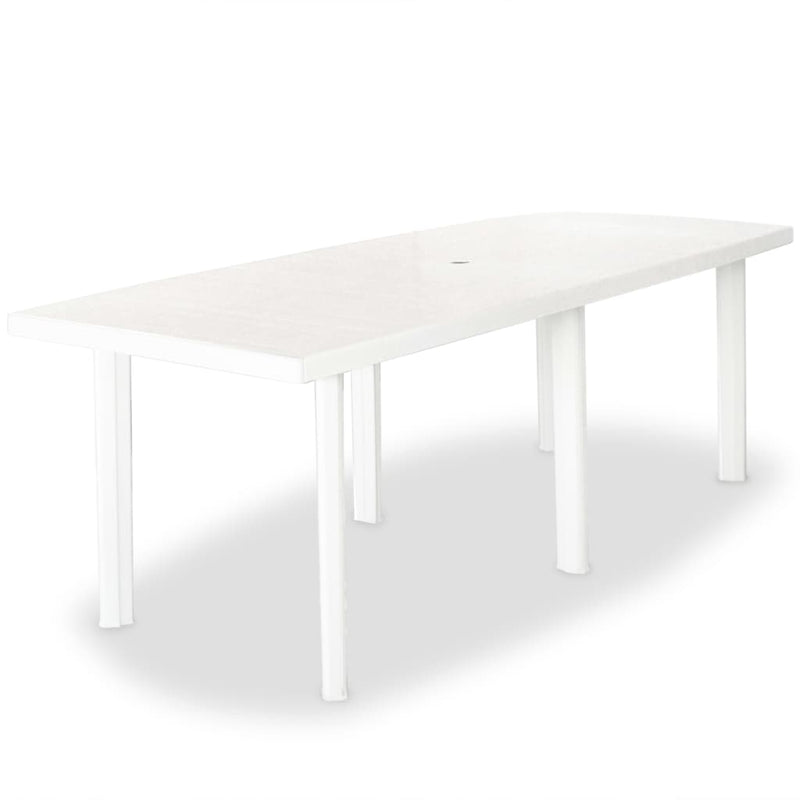 Garden Table White 210x96x72 cm Plastic