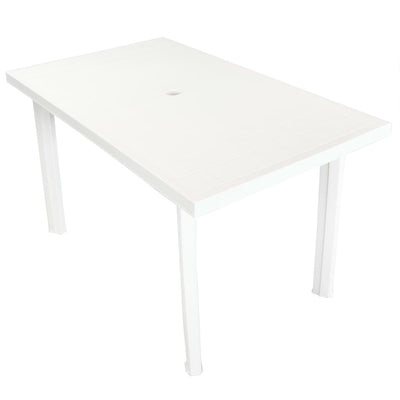 Garden Table White 126x76x72 cm Plastic