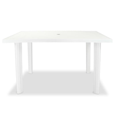 Garden Table White 126x76x72 cm Plastic