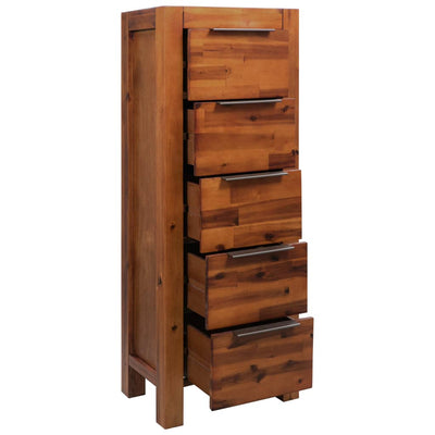 Chest of Drawers Solid Acacia Wood 45x32x115 cm