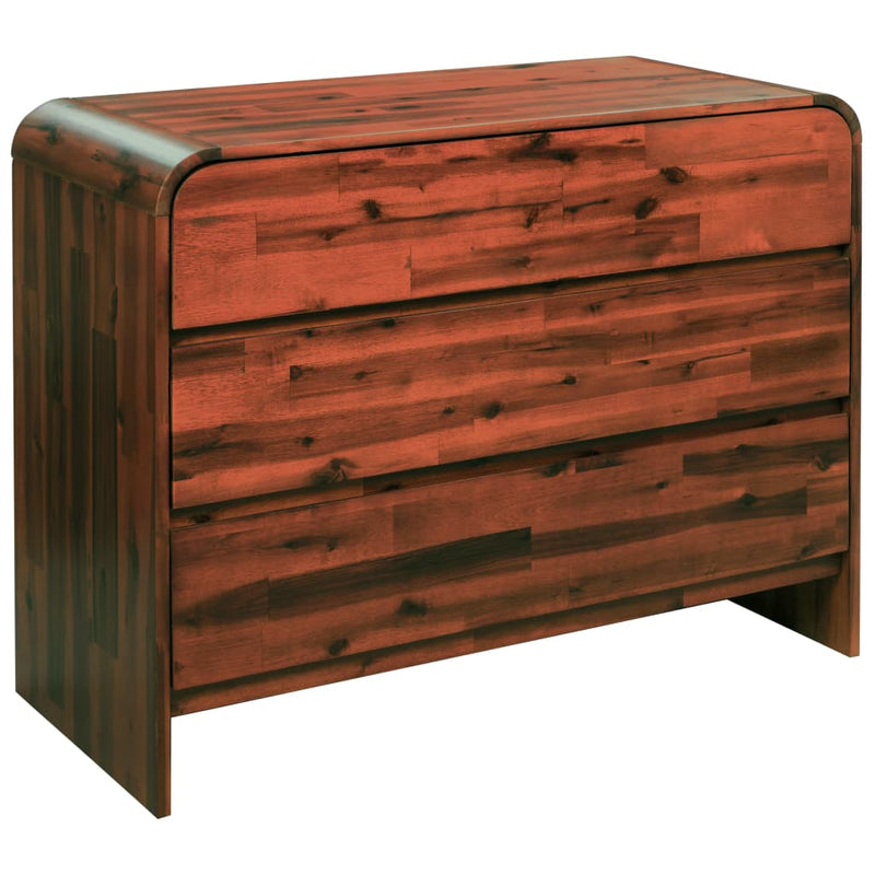 Chest of Drawers Solid Acacia Wood 90x37x75 cm