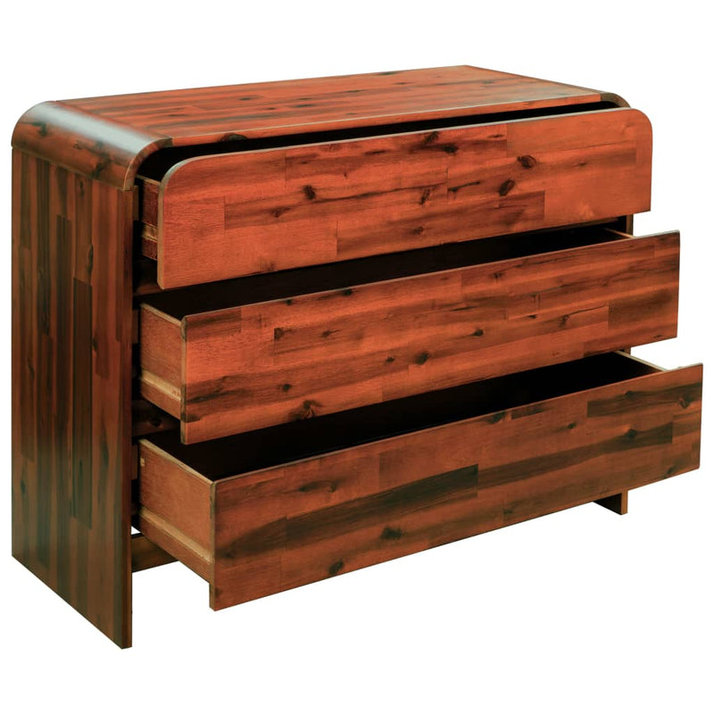 Chest of Drawers Solid Acacia Wood 90x37x75 cm