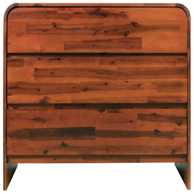 Chest of Drawers Solid Acacia Wood 90x37x75 cm