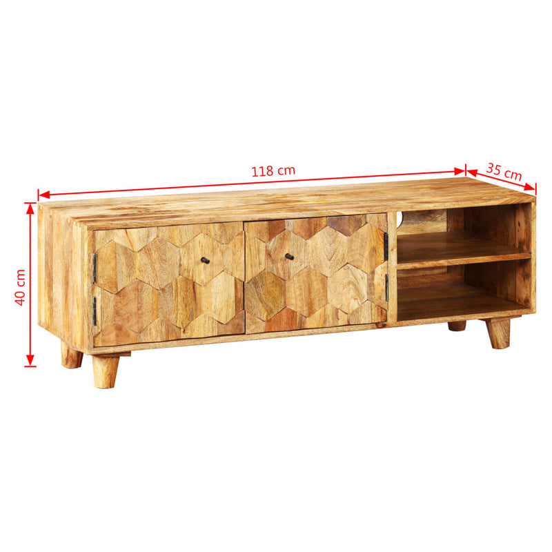 TV Cabinet Solid Mango Wood 118x35x40 cm