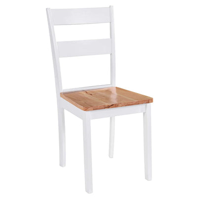 Dining Chairs 2 pcs White Solid Rubber Wood