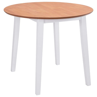 Drop-leaf Dining Table Round MDF White