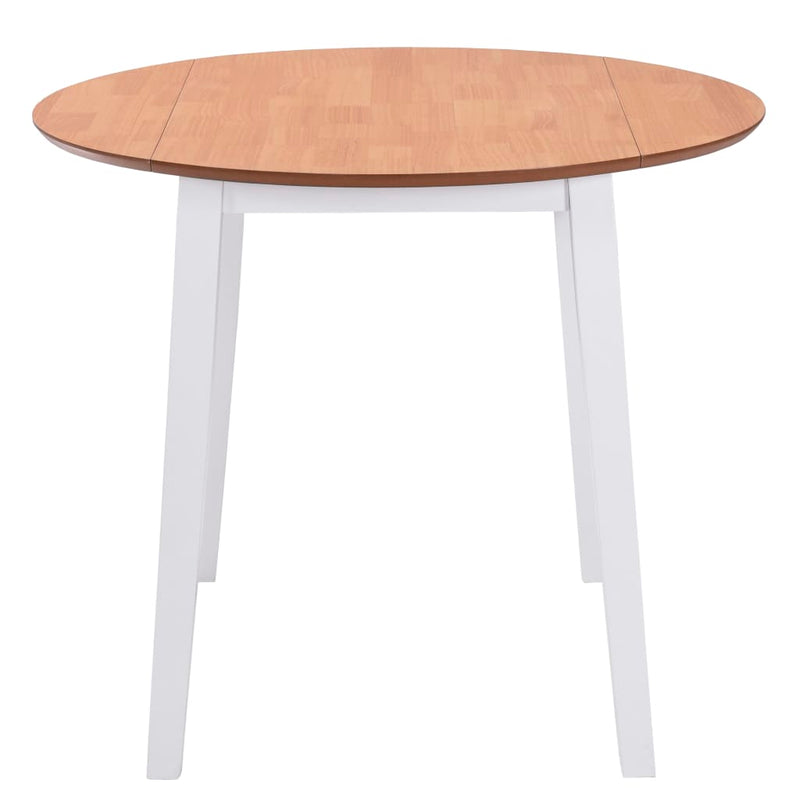 Drop-leaf Dining Table Round MDF White