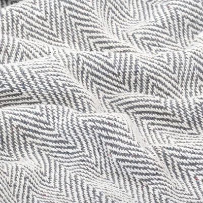 Throw Cotton Herringbone 160x210 cm Grey