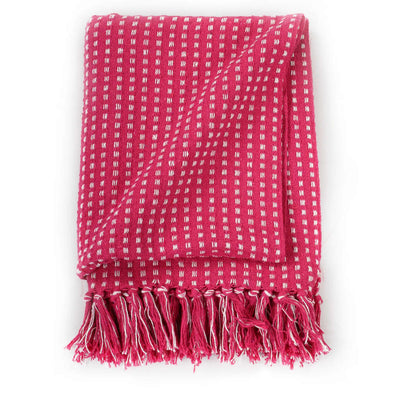 Throw Cotton Squares 125x150 cm Pink