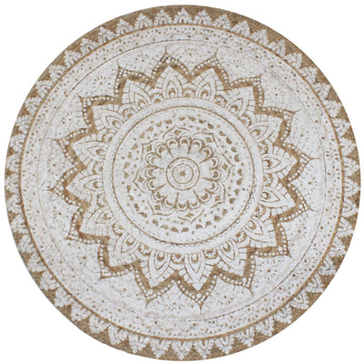 Area Rug Braided Jute Printed 120 cm Round