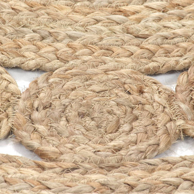 Area Rug Braided Design Jute 90 cm Round