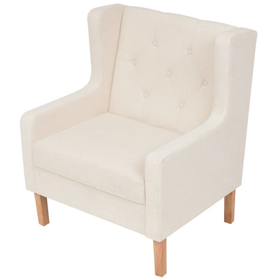 Armchair Cream White Fabric