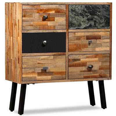 Side Cabinet with 6 Drawers 70x30x76 cm Solid Reclaimed Teak