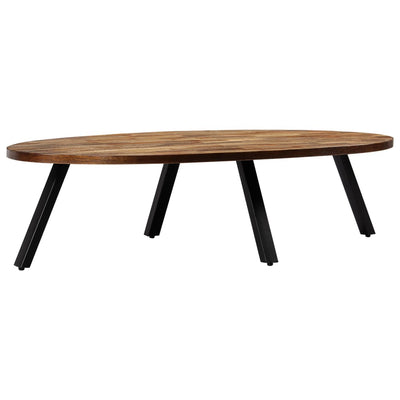 Coffee Table Solid Reclaimed Teak Oval 120x60x30 cm