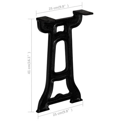 Bench Legs 2 pcs Y-Frame Cast Iron