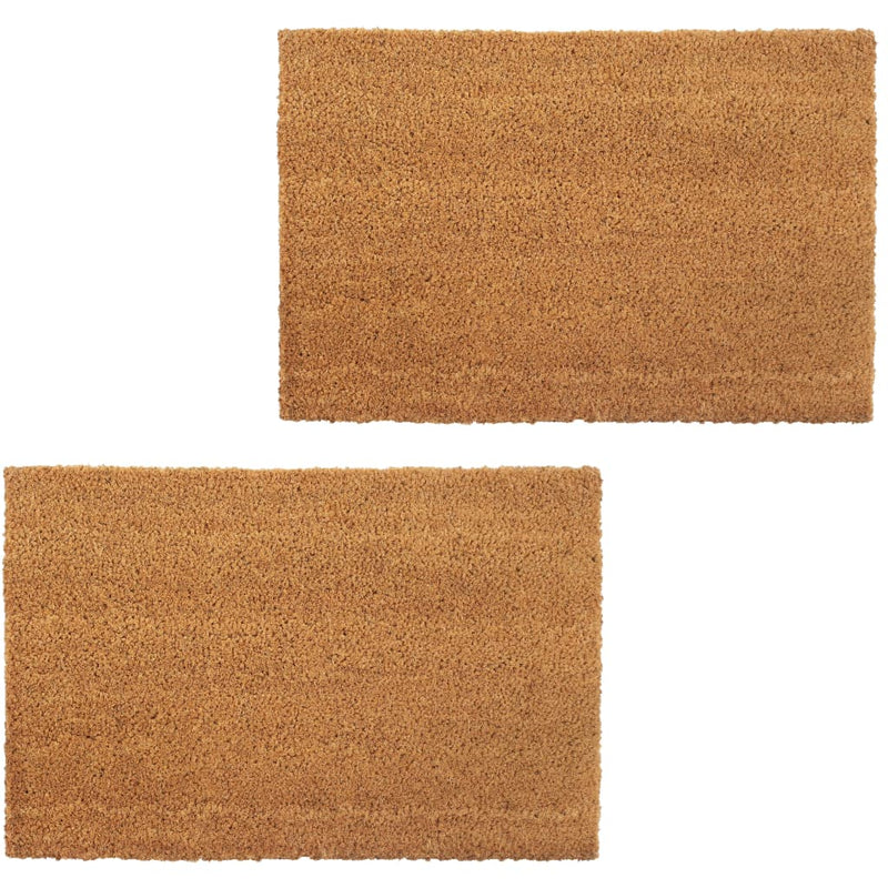 Doormats 2 pcs Coir 24 mm 40x60 cm Natural