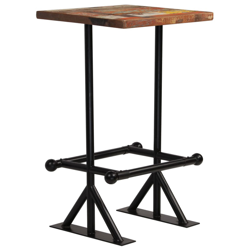 Bar Table Solid Reclaimed Wood Multicolour 60x60x107 cm