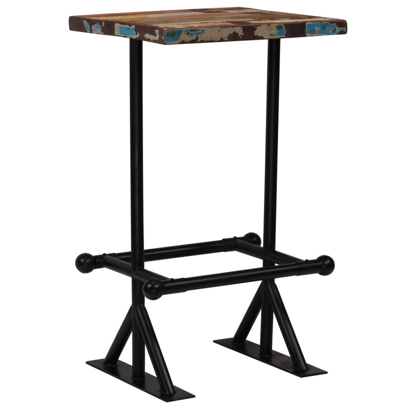 Bar Table Solid Reclaimed Wood Multicolour 60x60x107 cm