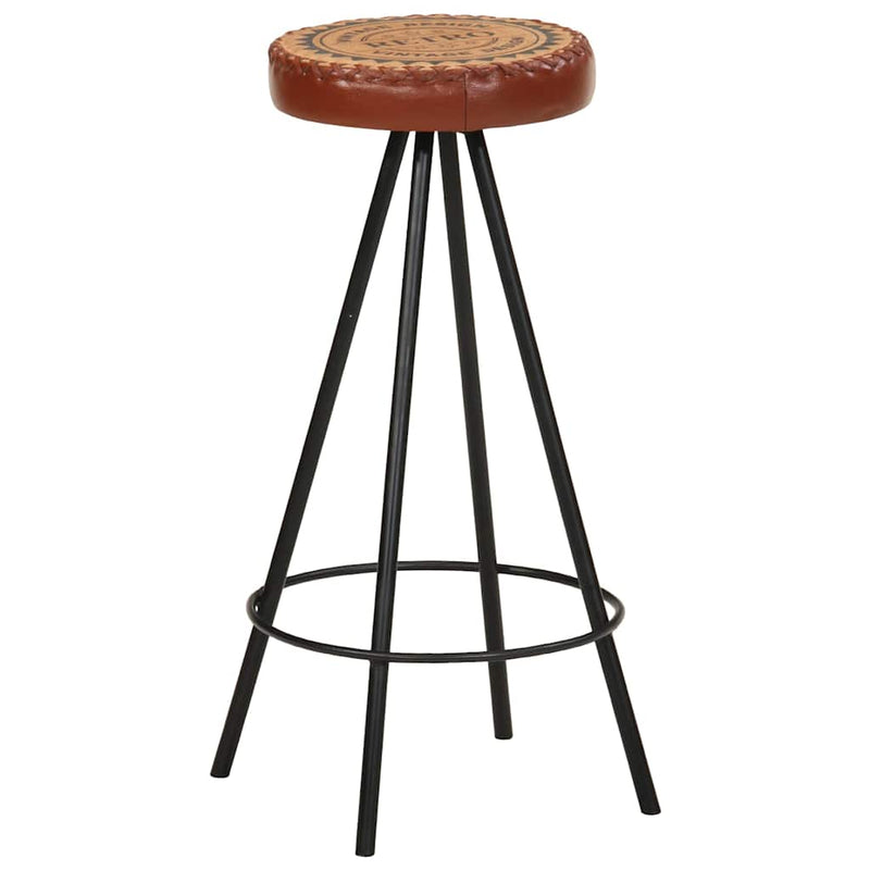 Bar Stools 4 pcs Real Leather