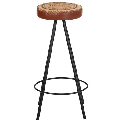 Bar Stools 4 pcs Real Leather