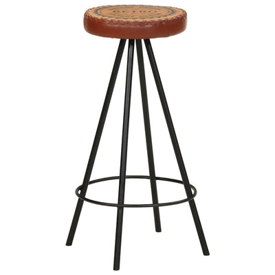 Bar Stools 4 pcs Real Leather