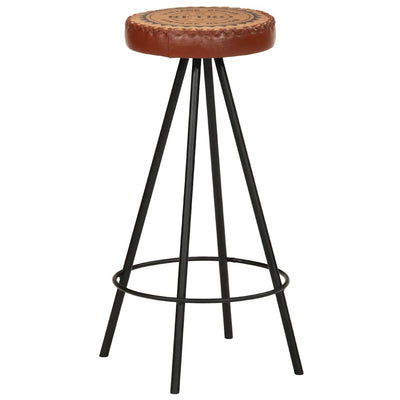 Bar Stools 4 pcs Real Leather