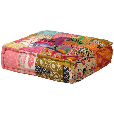 2-Seater Modular Pouffe Patchwork Fabric