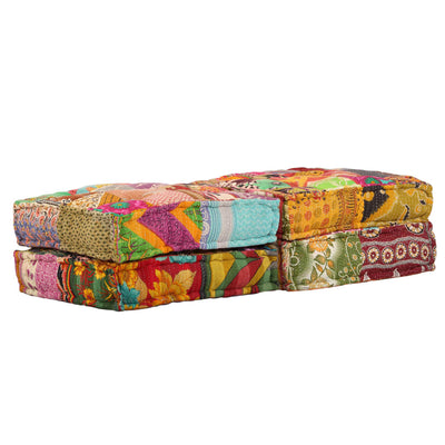 2-Seater Modular Pouffe Patchwork Fabric