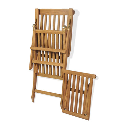 Deck Chair with Footrest Solid Teak Wood