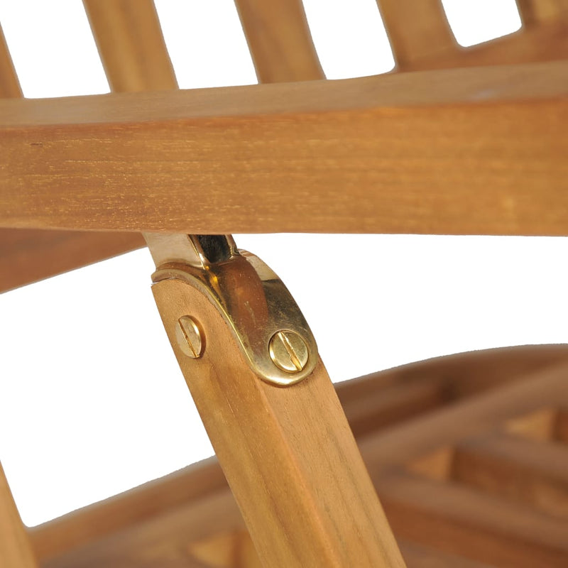 Deck Chair with Footrest Solid Teak Wood