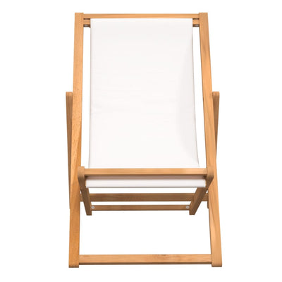 Deck Chair Teak 56x105x96 cm Cream