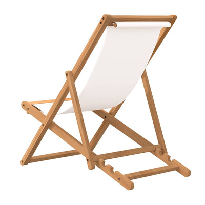 Deck Chair Teak 56x105x96 cm Cream